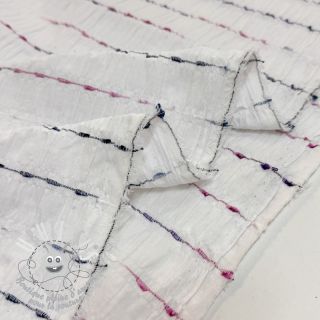 Tissu coton DOBBY CRINKLE Stripe white