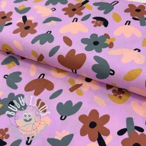 Tissu coton Flowers lavender by JENNIFER BOURON ORGANIC