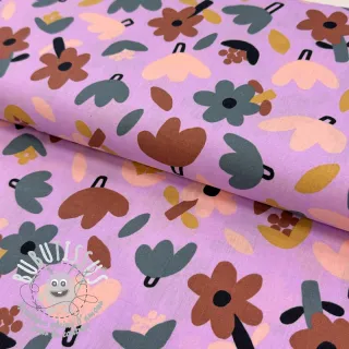 Tissu coton Flowers lavender by JENNIFER BOURON ORGANIC