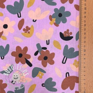 Tissu coton Flowers lavender by JENNIFER BOURON ORGANIC