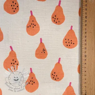 Tissu double gaze/mousseline Pears peach by JENNIFER BOURON ORGANIC