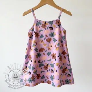Tissu coton Flowers lavender by JENNIFER BOURON ORGANIC
