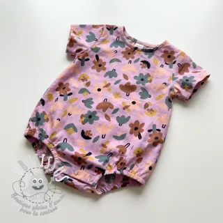 Tissu coton Flowers lavender by JENNIFER BOURON ORGANIC