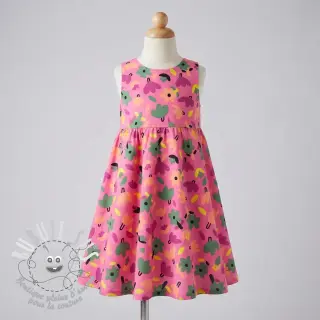 Tissu coton Flowers pink by JENNIFER BOURON ORGANIC