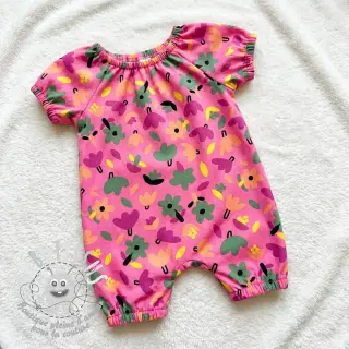 Tissu coton Flowers pink by JENNIFER BOURON ORGANIC
