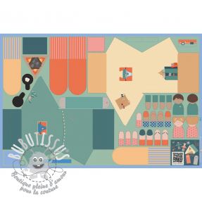 Tissu coton Lets go camping PANEL digital print