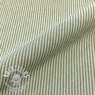 Tissu déco DOBBY Colored stripe army green
