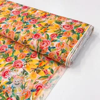 Viscose RAYON POPLIN Printed Rosie design C