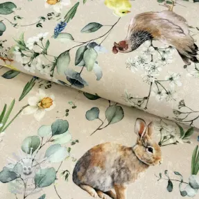 Tissu déco Happy spring scene digital print