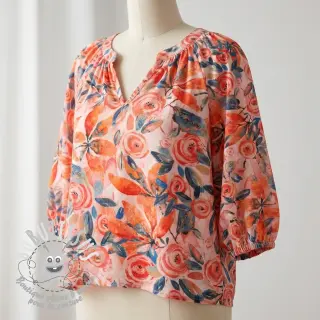 Viscose RAYON POPLIN Printed Rosie design B