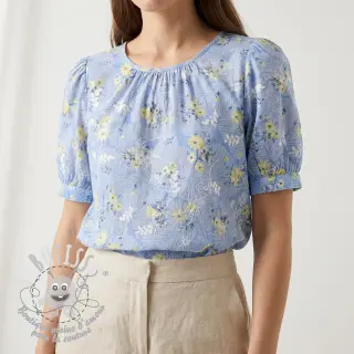 Tissu en coton avec un mélange Burny lovely blue