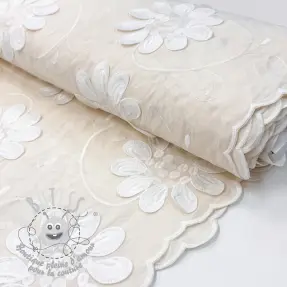 Tissu coton EMBROIDERY Bellagio cream