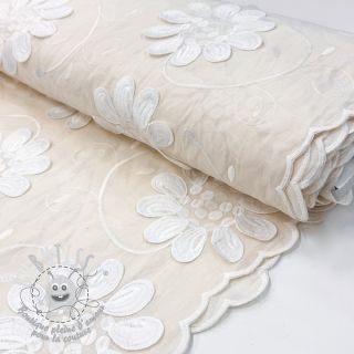 Tissu coton EMBROIDERY Bellagio cream