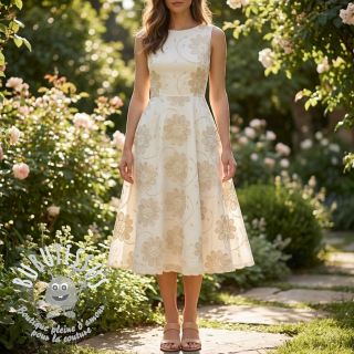 Tissu coton EMBROIDERY Bellagio butter