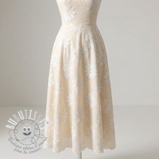 Tissu coton EMBROIDERY Bellagio cream