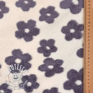 Tissu de manteau TEDDY Flower power lavender