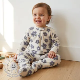 Tissu de manteau TEDDY Flower power lavender