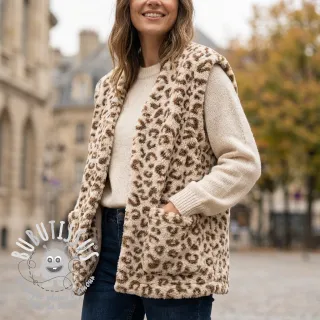 Tissu de manteau TEDDY Panthera light brown