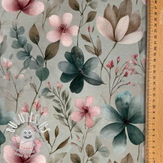 Jersey VISCOSE LYCRA HEAVY Classic flowers design C