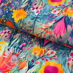 Úplet VISCOSE LYCRA HEAVY Tulips design E