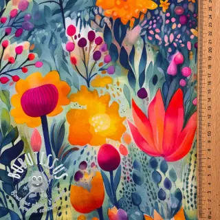 Jersey VISCOSE LYCRA HEAVY Tulips design E