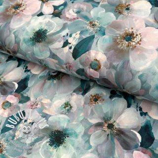 Jersey VISCOSE LYCRA HEAVY Classic flowers design B