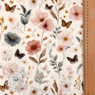 Viscose lin Flower sea design D