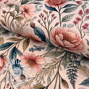 Viscose lin Floral design D