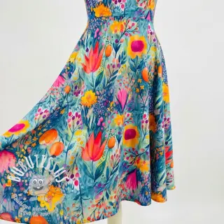 Jersey VISCOSE LYCRA HEAVY Tulips design E