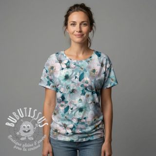 Jersey VISCOSE LYCRA HEAVY Classic flowers design B