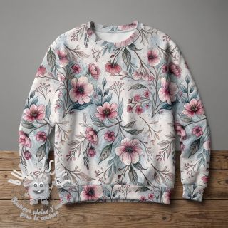 Jersey VISCOSE LYCRA HEAVY Classic flowers design D