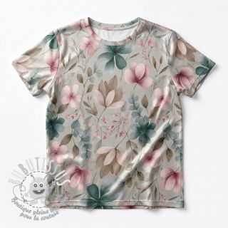 Jersey VISCOSE LYCRA HEAVY Classic flowers design C