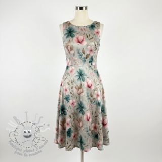 Jersey VISCOSE LYCRA HEAVY Classic flowers design C