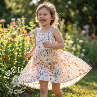 Viscose lin Flower sea design B