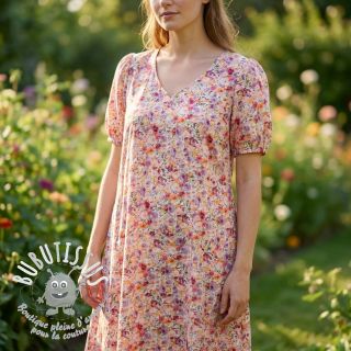 Viscose lin Floral design C