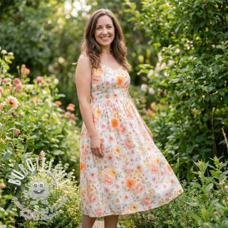 Viscose lin Floral design A