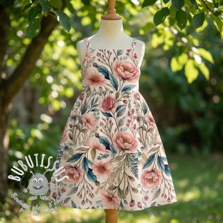 Viscose lin Floral design D