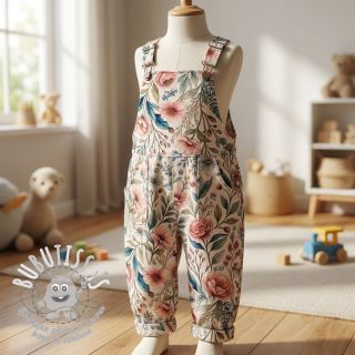 Viscose lin Floral design D