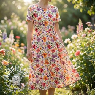 Viscose lin Floral design B