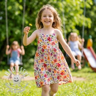 Viscose lin Floral design B