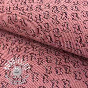 Tissu velours cotelé STRETCH Little dino old pink