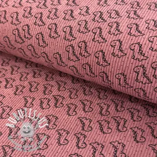 Tissu velours cotelé STRETCH Little dino old pink
