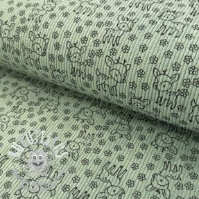 Tissu velours cotelé STRETCH Little deer old green