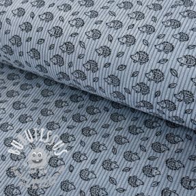 Tissu velours cotelé STRETCH Little hedgehog old blue