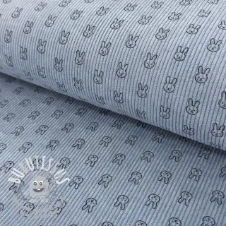 Tissu velours cotelé STRETCH Little bunny old blue