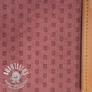 Tissu velours cotelé STRETCH Little bunny old pink