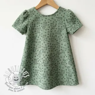 Tissu velours cotelé STRETCH Little deer old green