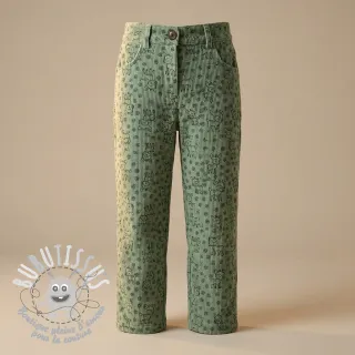 Tissu velours cotelé STRETCH Little deer old green
