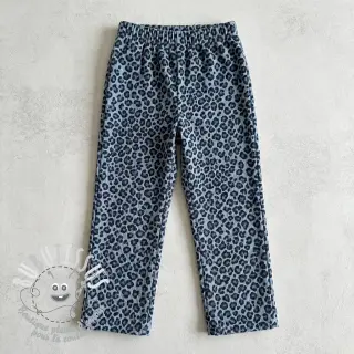 Tissu velours cotelé STRETCH Little Leopard old blue