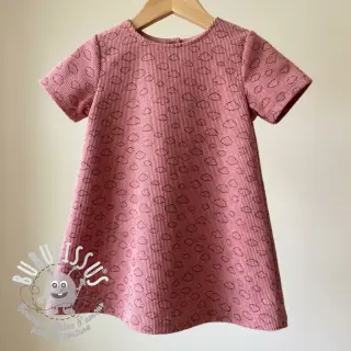 Tissu velours cotelé STRETCH Little clouds old pink